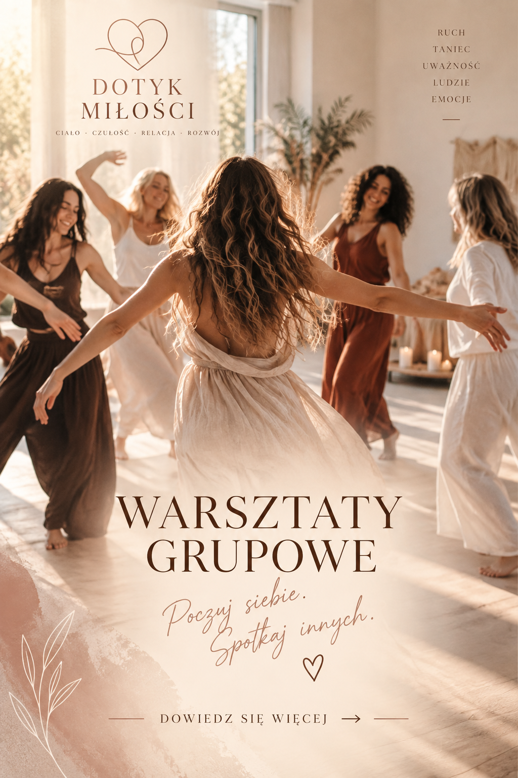 Warsztaty grupowe Dotyk Miłości – ruch, uważność i świadomy kontakt