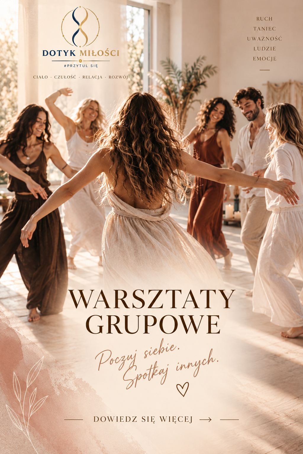 ciepłe warsztaty grupowe w ruchu sentiwarsztaty grupowe dotyk milosci